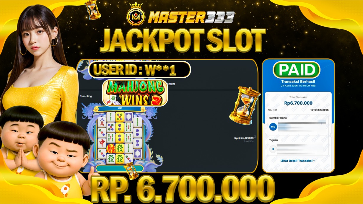 JACKPOT Rp 6.700.000 JUTA DIMASTER333 LANGSUNG BAYAR LUNAS